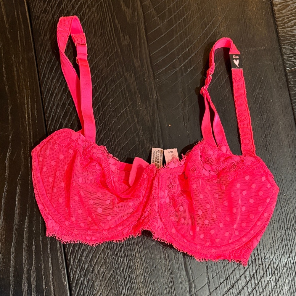 Victoria's Secret Hot Pink Lace Bra